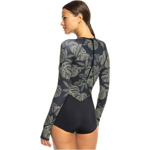 2024 Roxy Mujer Pro Traje De Surf Wave Onesie ERJWR03776 - Anthracite The Palms Wetsuit